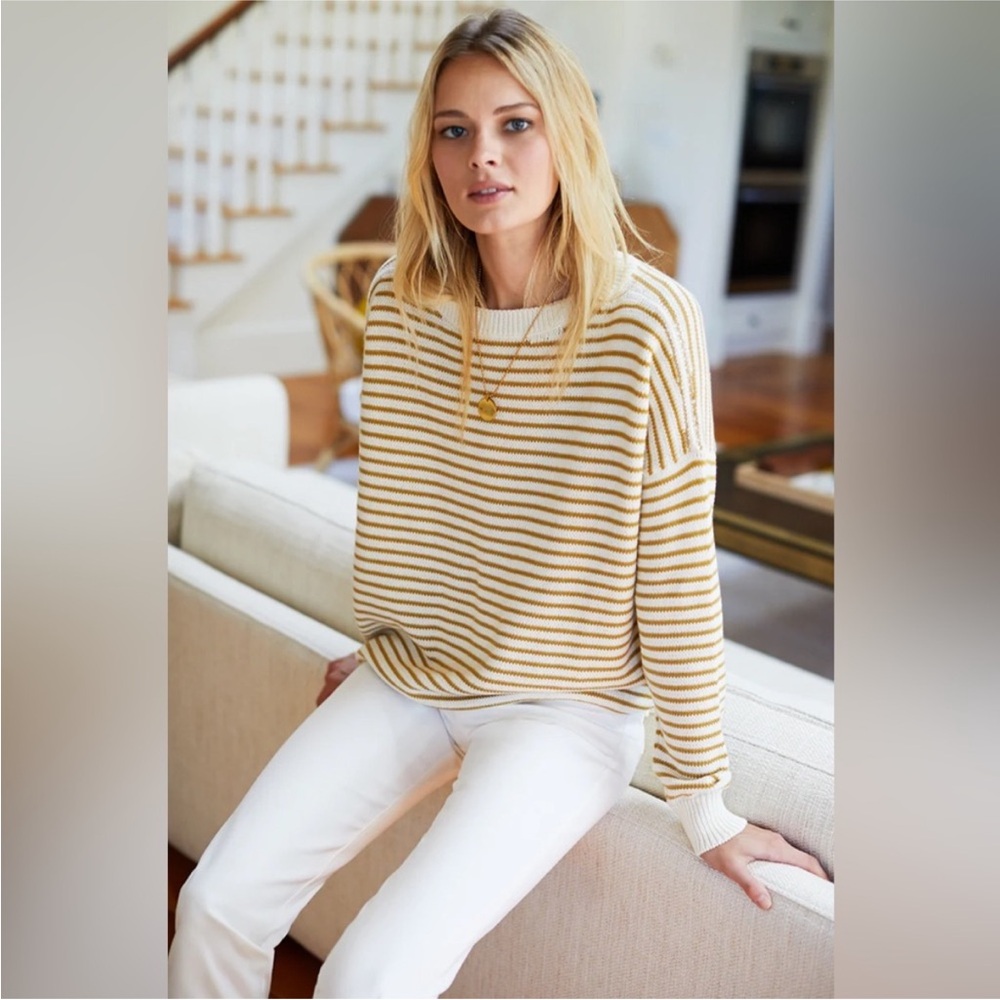 EMERSON FRY CAROLYN SWEATER - MARIGOLD STRIPE ORGANIC